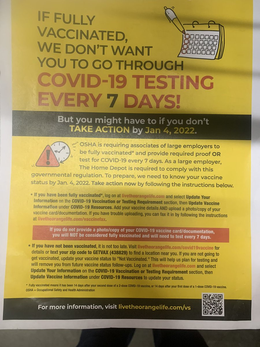 BigKodyO's tweet photo. Looks like @HomeDepot wants to get personal. This is not right to put your employees through this and you have no right to anyone’s medical status. It is segregation based on health records. We will not be threatened by your tactics. This is America. https://t.co/04wA3myZcy