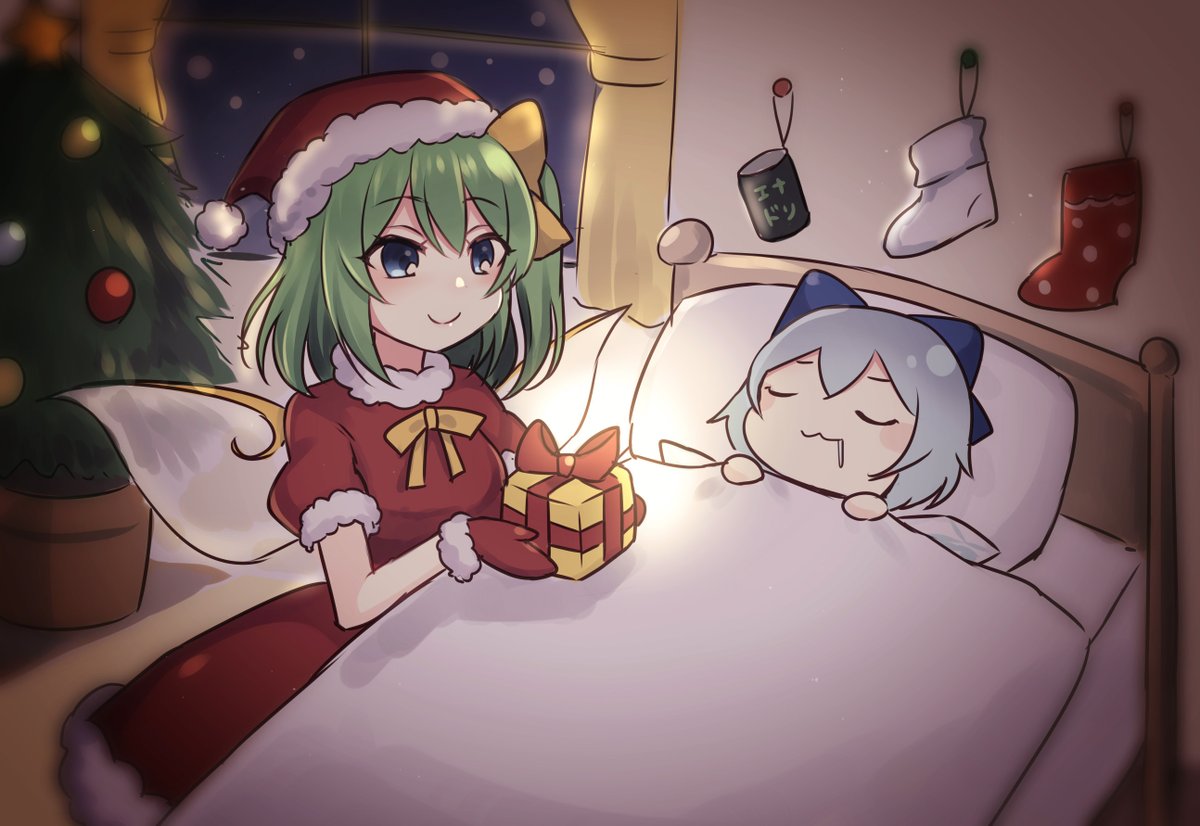 チルノ(東方Project) ,大妖精 「クリスマスイブの大ちゃん🎁💚 」|すばる🍫⭐️次はM3→例大祭のイラスト