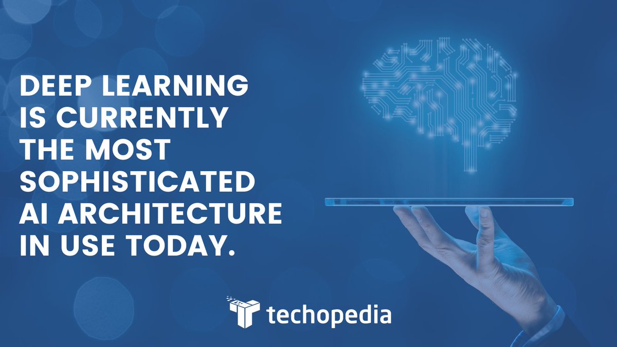 techopedia's tweet photo. #Deeplearning is currently the most sophisticated #AI architecture in use today. To check out some of the most popular deep learning #algorithms and what they include, click here: https://t.co/gAZYhK9NMP
#machinelearning #bigdata #algorithm #reinforcedlearning https://t.co/ZTRpbmpDkg