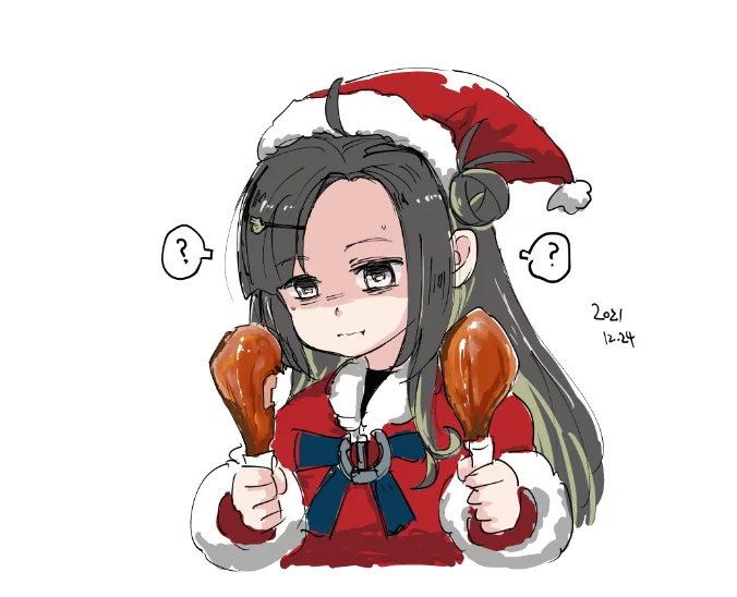 10日から食べ続けているチキンが減らないことに気づきかけている巻波 