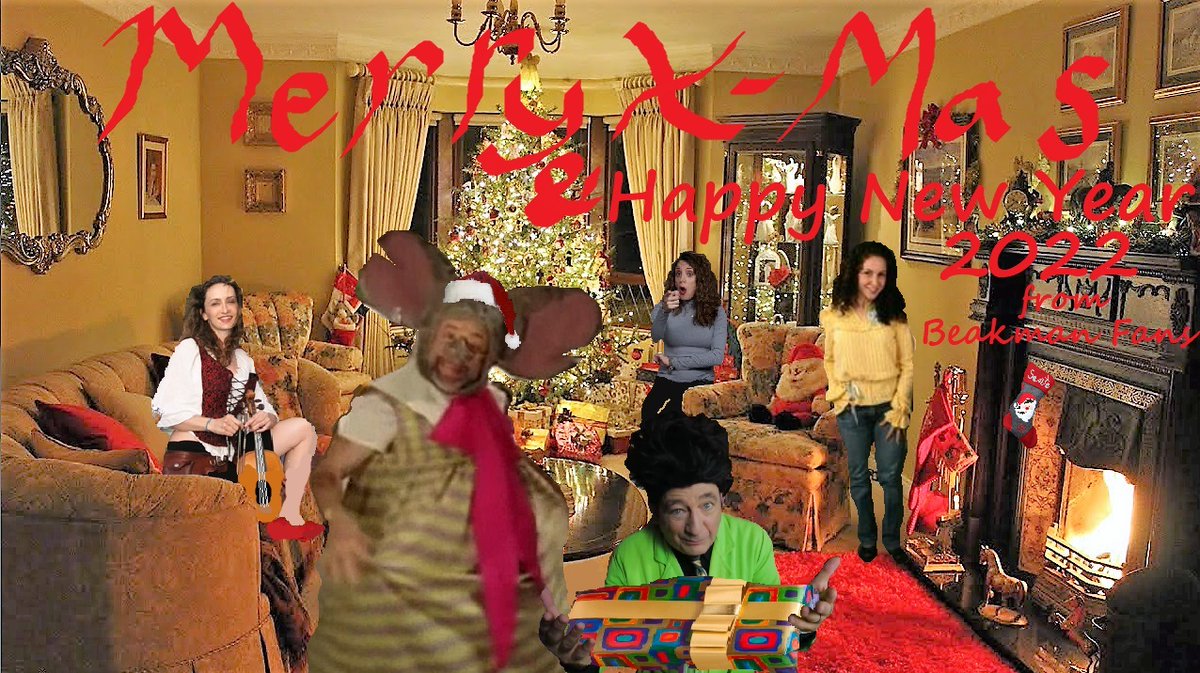 BeakmanFans's tweet photo. We hope everyone has a Merry X-Mas &amp; Happy New Year 2022. Our favorite TV stars gather to celebrate the holidays. Beakman {Paul Zaloom}, Lester {Mark Ritts}, Liza {Eliza Jane Schneider}, Josie {Alanna Ubach}, and Phoebe {Senta Moses-Mikan}. https://t.co/txDYCh8vYI