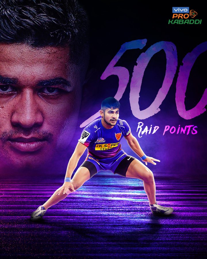 Naveen Kumar Becomes Fastest Raider to 500 Raid Points in Pro Kabaddi  League History, Achieves Feat During U Mumba vs Dabang Delhi PKL 2021-22  Match | 🏆 LatestLY