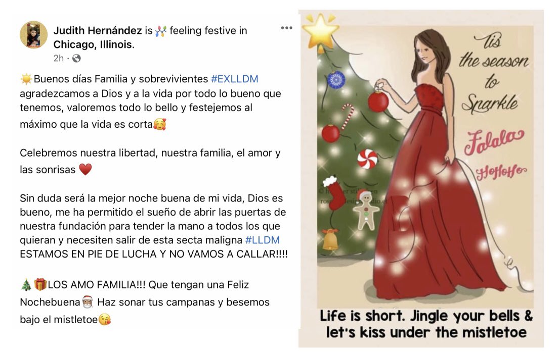 Judith60602's tweet photo. Feliz noche buena familia y sobrevivientes #EXLLDM 

#ForJane #YaBastaLLDM
#EnoughLLDM #SaveOurChildren #HumanRightActivistEXLLDM#LLDMCultSurvivor #TLOTW https://t.co/Cl1YMTQPxl
