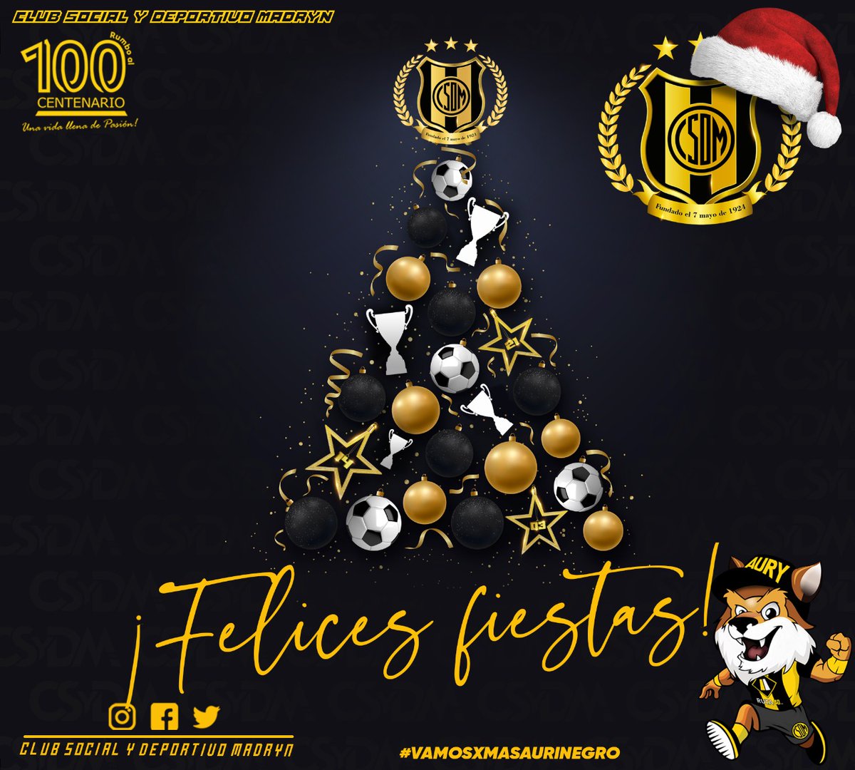 Que esta Navidad nos encuentre más unidos que nunca, rodeados de familia y afectos. Celebremos en paz pero con la gran satisfacción de saber que los sueños finalmente se cumplen 🖤💛🖤
#VamosAurinegro #VamosPorMas