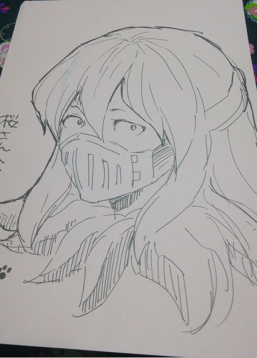 塗ったやつ探したけどなかった…
塗ってない絵しかなかった
これは桜さんに描いたスケブのしちろうくん 