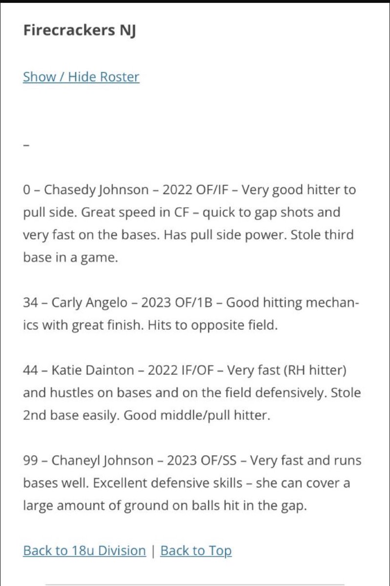 carlyangelo34's tweet photo. My scouting review from my Virginia Showcase! @UDelaware @FirecrackersNJ @KeanSoftball @RowanUSoftball @StocktonSofball @Vol_Softball https://t.co/dAeoeGiPII