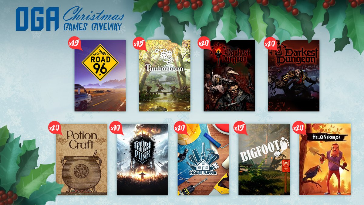 Gamersbook.com (@gamersbook) on Twitter photo CHRISTMAS GIVEAWAY! 🎅❄️☃️
We are happy to reward you with many AWESOME GAMES this holiday season!
Enter here - gleam.io/5FBRS/oga-chri…
Thank you <a href="/PlayRavenscourt/">Ravenscourt</a>, <a href="/Timberborn/">Timberborn | Update 7 is live! 🚡</a>,<a href="/DarkestDungeon/">Darkest Dungeon</a>, <a href="/tinyBuild/">tinyBuild ⚔️Kingmakers on Oct 8</a>,<a href="/11bitstudios/">11 bit studios | The Alters arrives June 13</a>, <a href="/FrozenDistrict/">Frozen District</a> and <a href="/CyberLightGS/">CyberLightGS</a>
🎅❄️☃️ CHRISTMAS GIVEAWAY! 🎅❄️☃️
We are happy to reward you with many AWESOME GAMES this holiday season!
Enter here - gleam.io/5FBRS/oga-chri…
Thank you <a href="/PlayRavenscourt/">Ravenscourt</a>, <a href="/Timberborn/">Timberborn | Update 7 is live! 🚡</a>,<a href="/DarkestDungeon/">Darkest Dungeon</a>, <a href="/tinyBuild/">tinyBuild ⚔️Kingmakers on Oct 8</a>,<a href="/11bitstudios/">11 bit studios | The Alters arrives June 13</a>, <a href="/FrozenDistrict/">Frozen District</a> and <a href="/CyberLightGS/">CyberLightGS</a>
🎅❄️☃️