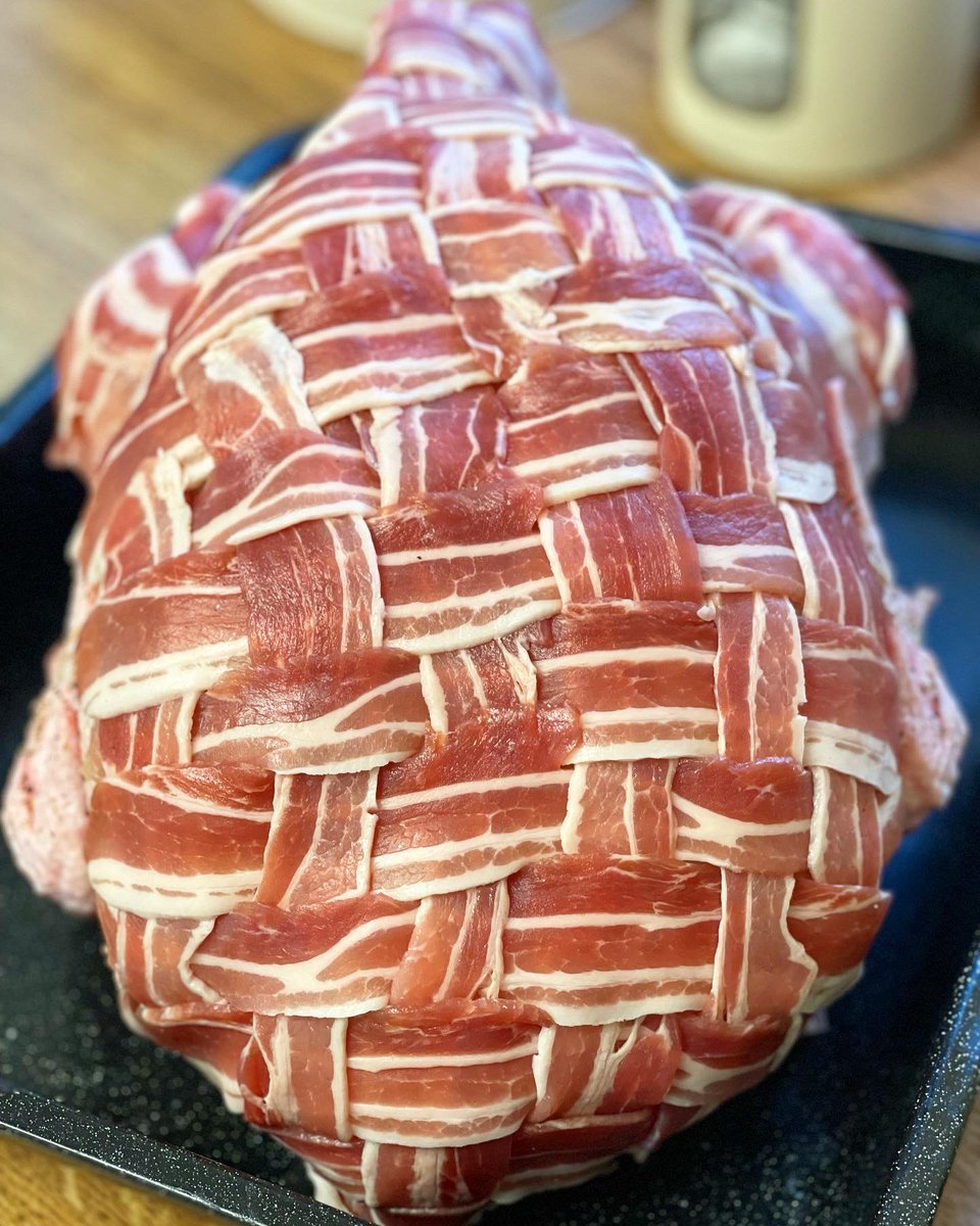 Lloyd Rees (@lloyd_rees) on Twitter photo It’s the moment you’ve been waiting for - here’s <a href="/MammyRees/">Lynne Rees</a>’ legendary homemade bacon weave on top of tomorrow’s Christmas turkey 🦃 🥓 It’s the moment you’ve been waiting for - here’s <a href="/MammyRees/">Lynne Rees</a>’ legendary homemade bacon weave on top of tomorrow’s Christmas turkey 🦃 🥓