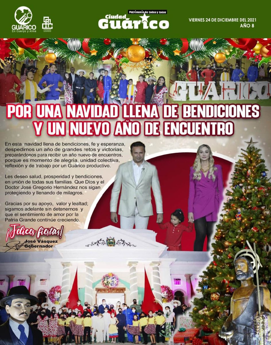 Gracias al gobierno de Guárico y su gobernador <a href="/josemvasquez/">José Vásquez</a>  estás navidades son el fruto de liderazgo de su gestión, que Viva Guárico Venezuela y el mundo.
#NavidadEsAmorYPaz 
#NavidadesFelicesEnGuárico