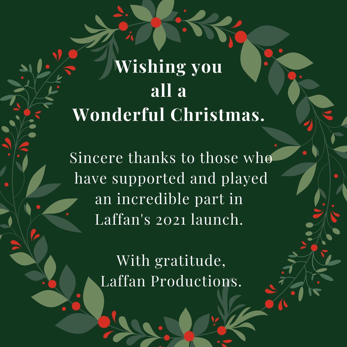laffanprods's tweet photo. Wishing you all a wonderful Christmas. https://t.co/R2aCBLtqRI