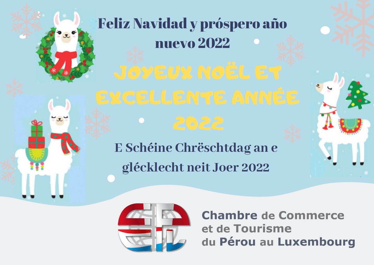 PeruLux's tweet photo. Merry Christmas and a happy new year 2021 ! #Peru #Luxemburgo #Pérou #Luxembourg https://t.co/mso7U0QVYT