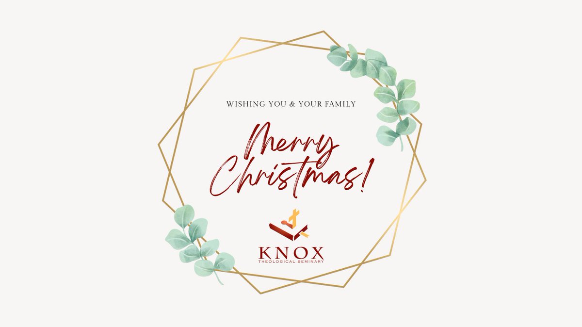 May you find rest this season in the hope-filled confidence that our Lord and Savior has come. On behalf of Knox Theological Seminary, Merry Christmas and Happy New Year!
#Christmas #faith #hope #love #joy #peace #Christ #advent