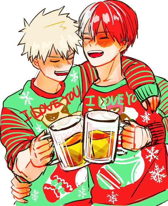 #轟爆版深夜のワンドロ一本勝負
お題クリスマス🎄
飲み会で酔ってアグリーセーター着る2人です 