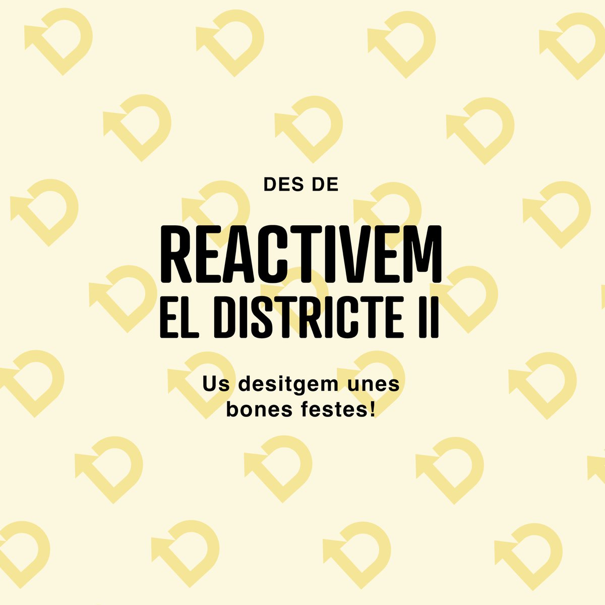 ReactivemD2's tweet photo. Bones festes a totes i feliç entrada d’any nou✨
Gaudiu molts d’aquests dies, descanseu i cuideu-vos.
Ens retrobem al 2022 amb nova energia i ganes de seguir treballant pel Districte II🥰
#reactivemd2 https://t.co/AkyPyklPmx