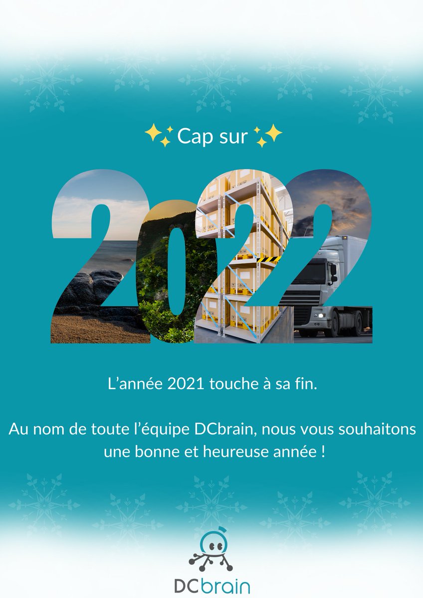 🎉 2021 touche à sa fin, au nom de toute l’équipe de DCbrain, nous vous souhaitons de belles fêtes de fin d'année et nous vous adressons tous nos voeux de bonheur, de réussite et de santé pour l'année 2022 !

#SupplyChain #Logistique #Transport 🎅