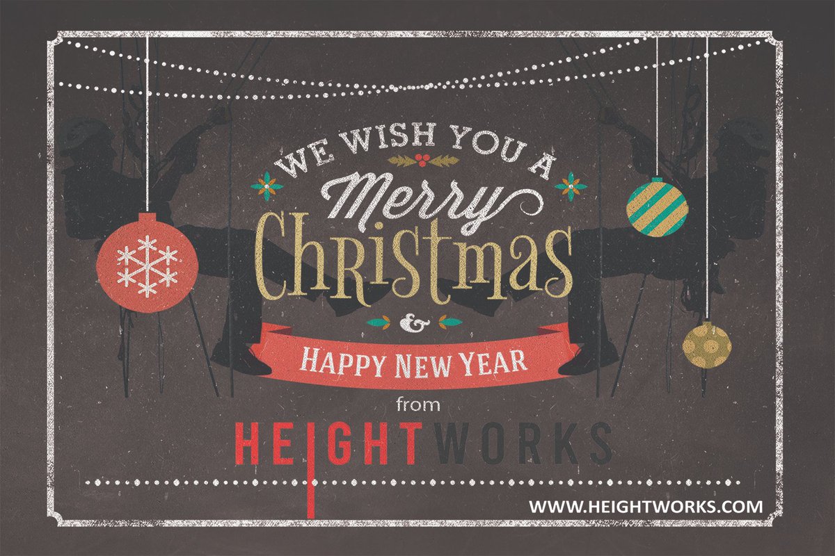 Heightworks's tweet photo. To all of the incredibly attractive Heightworks customers / friends. Thank you for continuing to frequent our most excellent training centre during 2021. We wish you all a happy and very safe festive break and an incredibly positive and healthy New Year.
#ropeaccesslife #irata https://t.co/aVkjKHQKNp