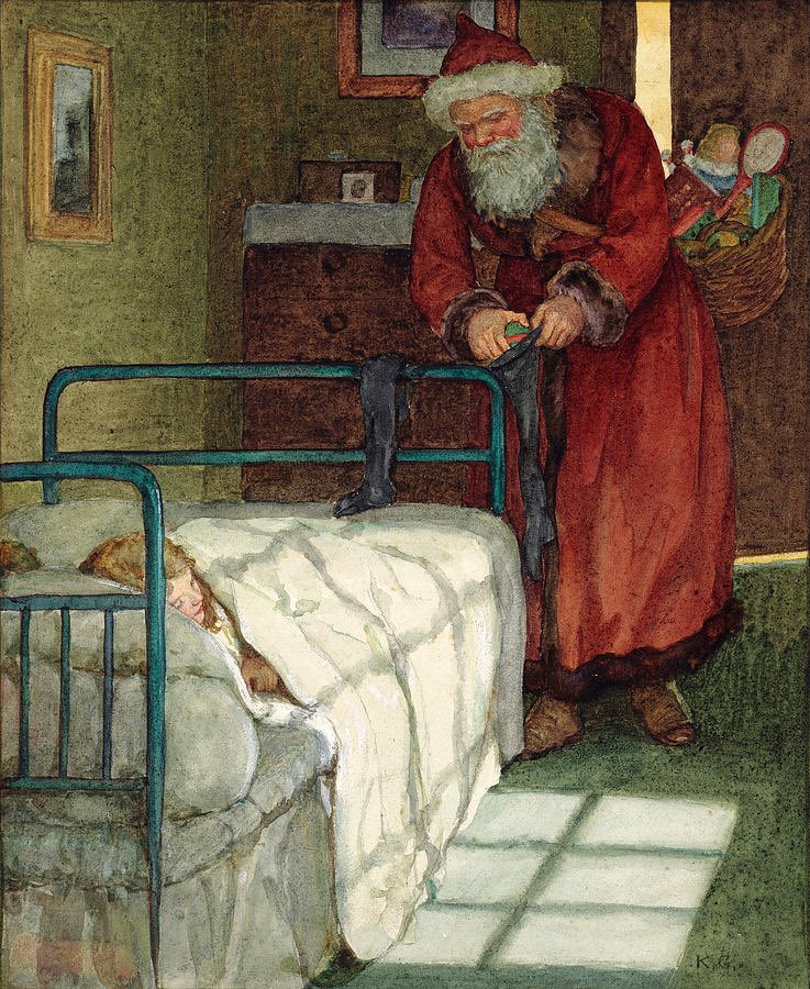 Christmas Eve, a visit from Father Christmas #KateGreenaway #ChristmasEve