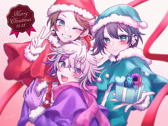 #さ絵ぐさ #絵スコート #灰画
❤️💜💙 メリクリメッシャーズ🎅🏻🎄🎁 