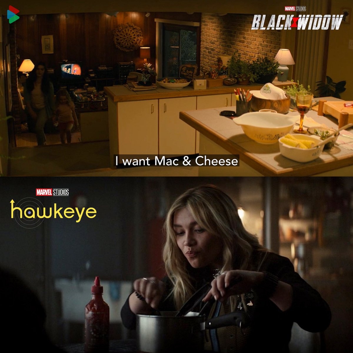 Yelena loves her Mac and Cheese! #Hawkeye