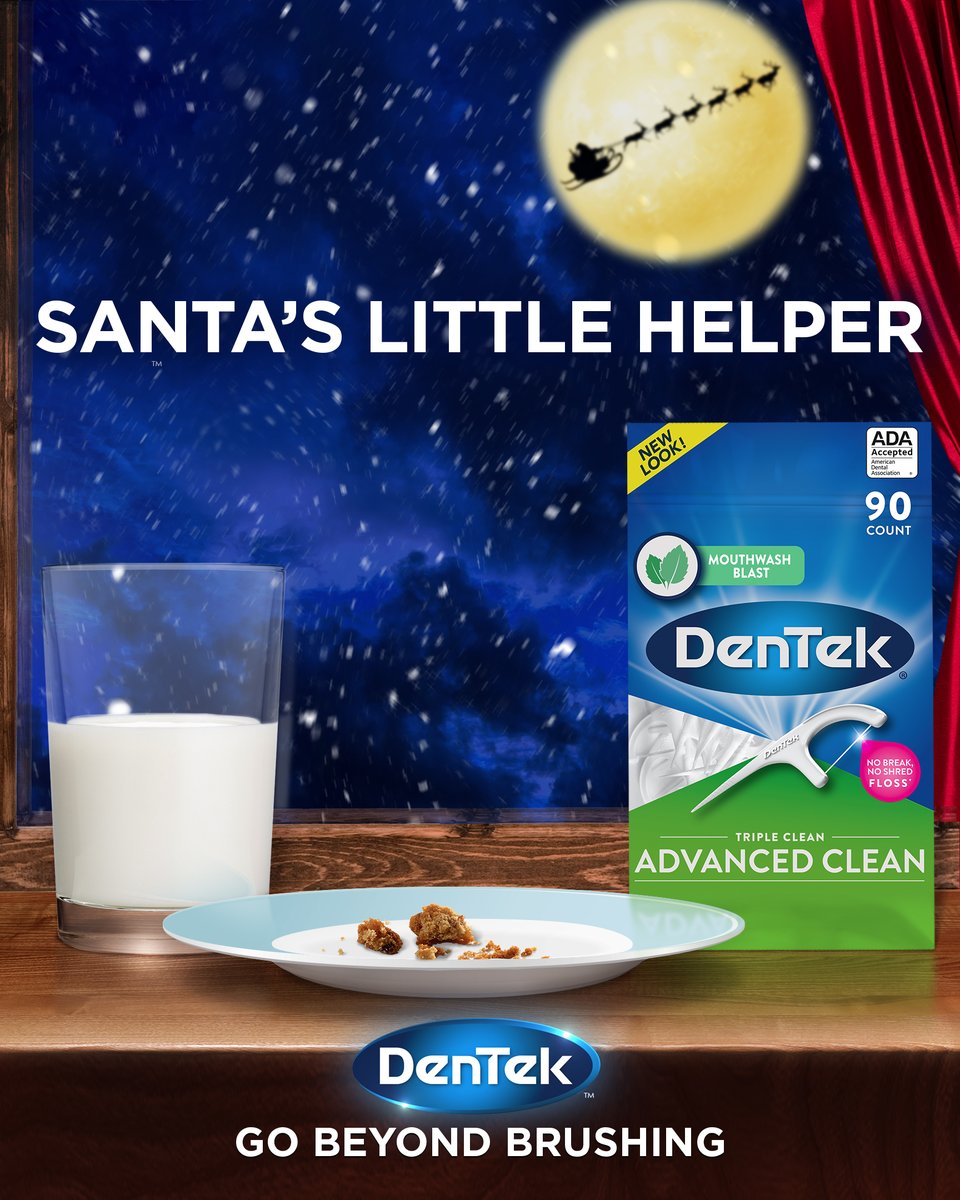 All that late-late-night holiday snacking calls for DenTek® Advanced Clean Floss Picks. #HappyHolidays #GoBeyondBrushing