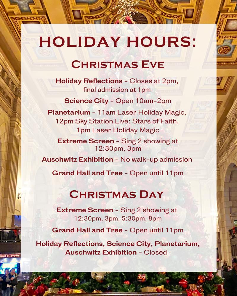 Please note our special holiday hours for Christmas Eve and Christmas Day. Advance ticket purchase is highly recommended >> https://t.co/oUDKsat2qn https://t.co/bsicPHD2ct