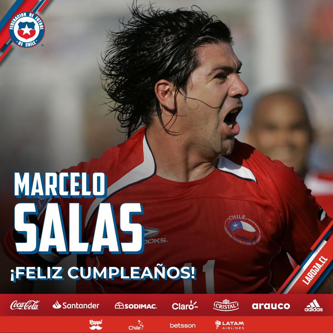 😍⚽ Se subió a una escalera... 

🇨🇱⚽ Marcelo, Matador, Salas... 

👏⚽ El Shilenooooo, José Marceloooo, Saaaaalaaaass... 

😮🔥 El Fenómenooooo, este es el fenómeno... 

🎂🎉 Feliz Cumpleaños Marcelo Salas, como siempre te decimos, #LaRoja es tu hogar‼