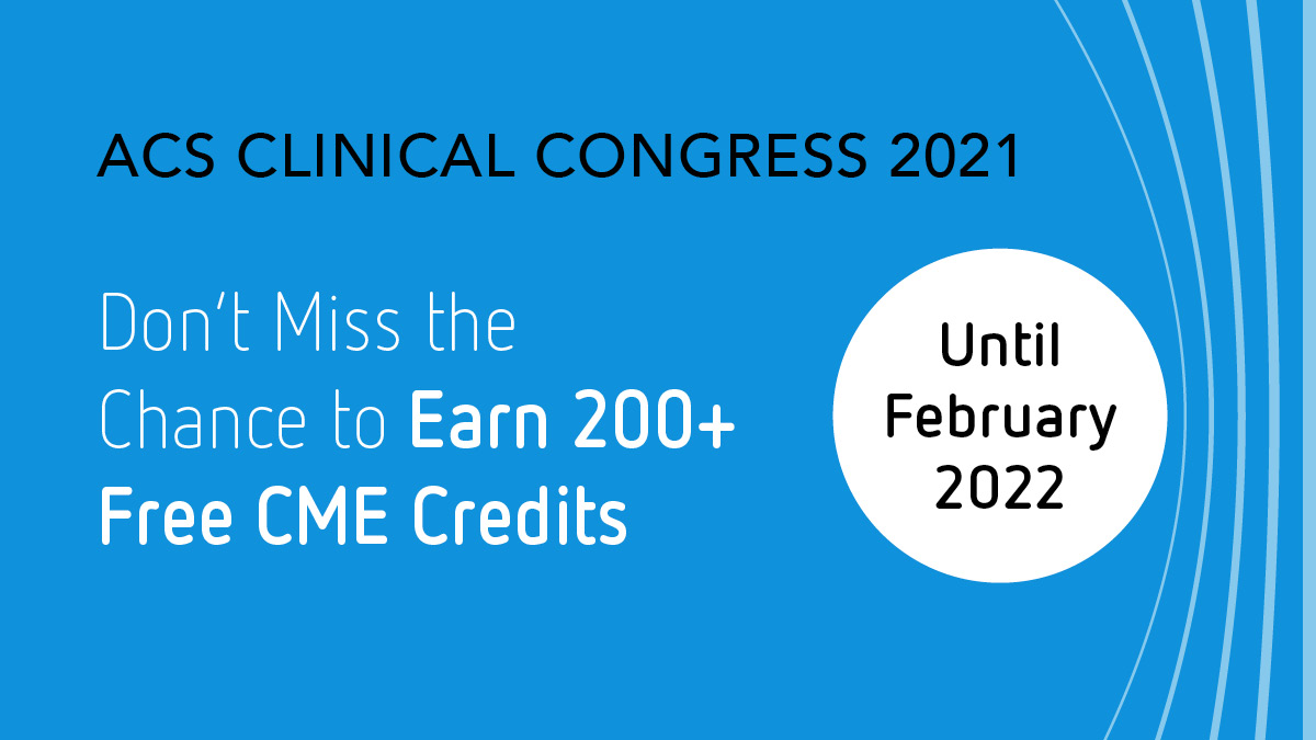 AmCollSurgeons's tweet image. 📢 Reminder: Registration and access to the Clinical Congress 2021 program is still open! CME credits can be claimed until February 2022. #ACSCC21

Learn more and register here: facs.org/publications/b…