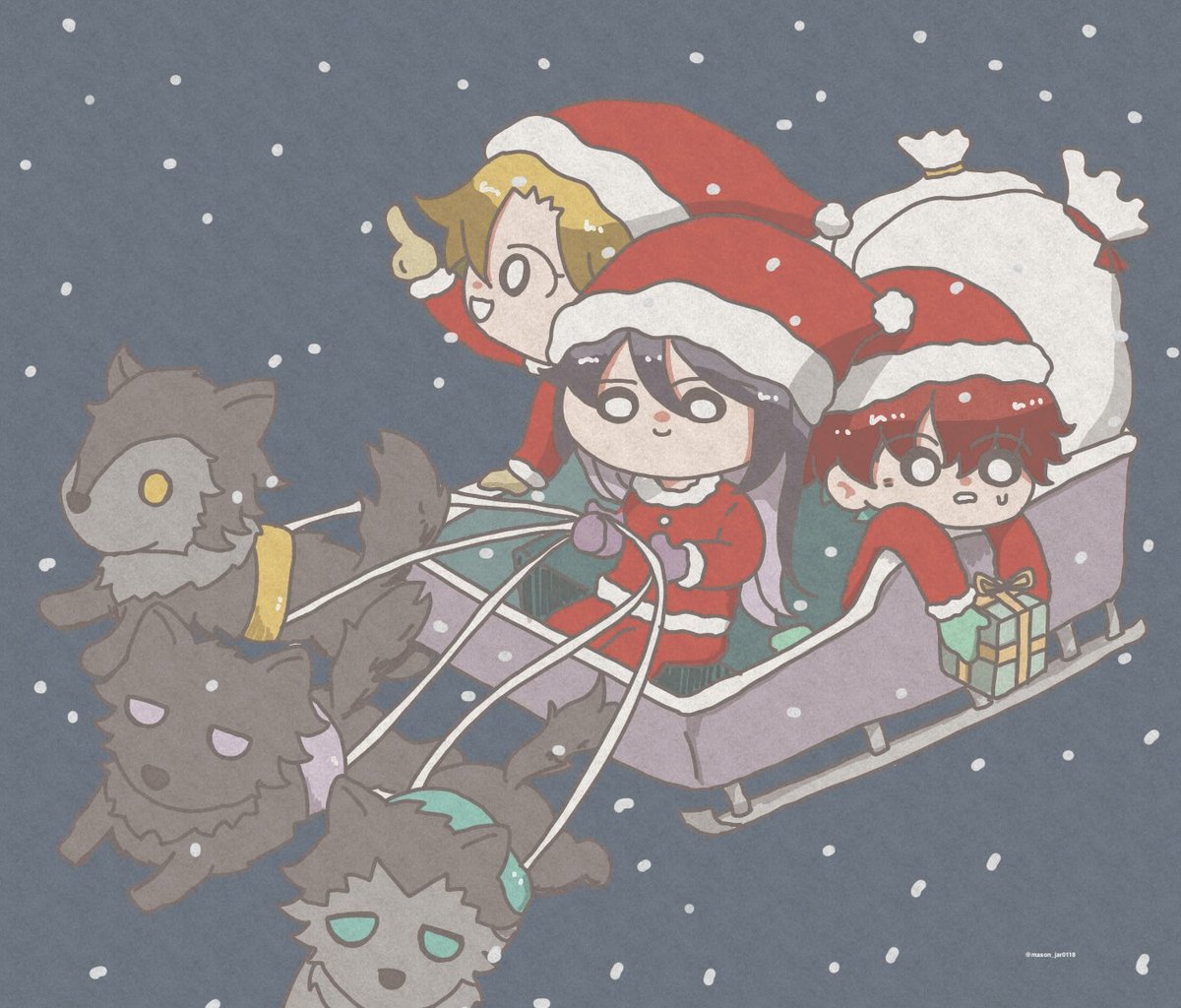 「麻天狼サンタ🎅🐺🐺🐺 」|めいそんじゃのイラスト