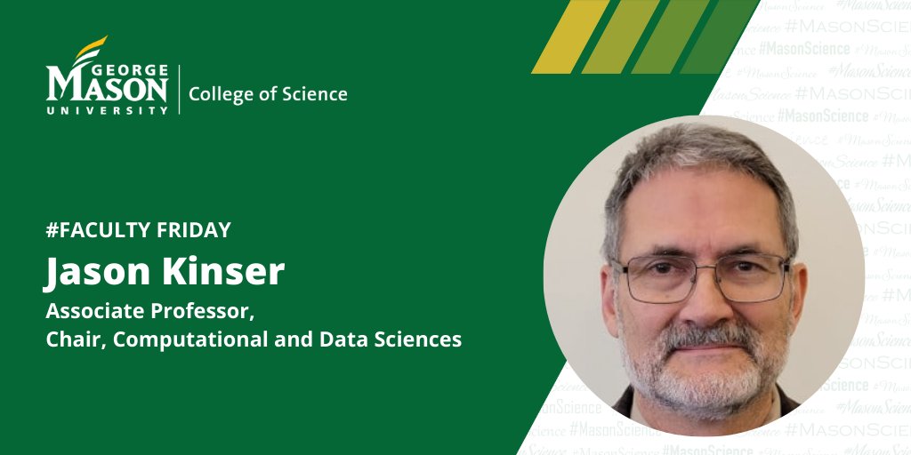 GMU_COS's tweet photo. Today we feature Jason Kinser, Associate Professor, Chair, @cds_gmu. Kinser has taught more than 30 different courses at Mason in several departments. At the latest #ScienceConnect, Kinser spoke about our one-of-a-kind CDS department. Watch the video: https://t.co/31WjBUMtZO https://t.co/K6224zrOkJ