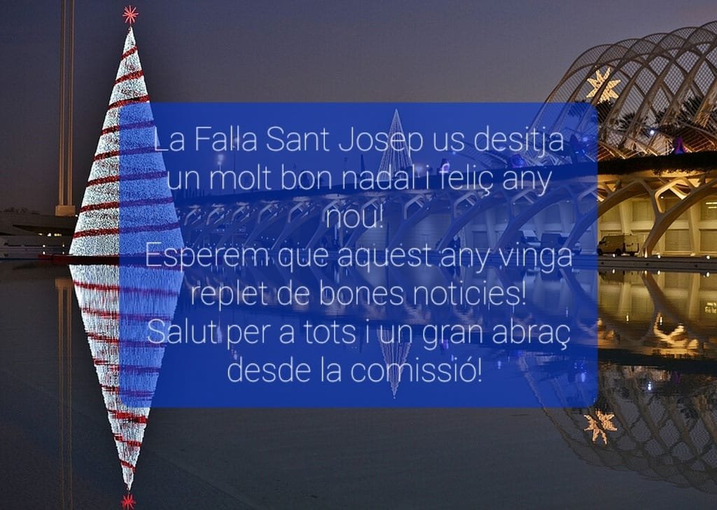 FallaSantJosep's tweet photo. La Falla Sant Josep us desitja bon Nadal i bones festes https://t.co/M0H3Vinwu8