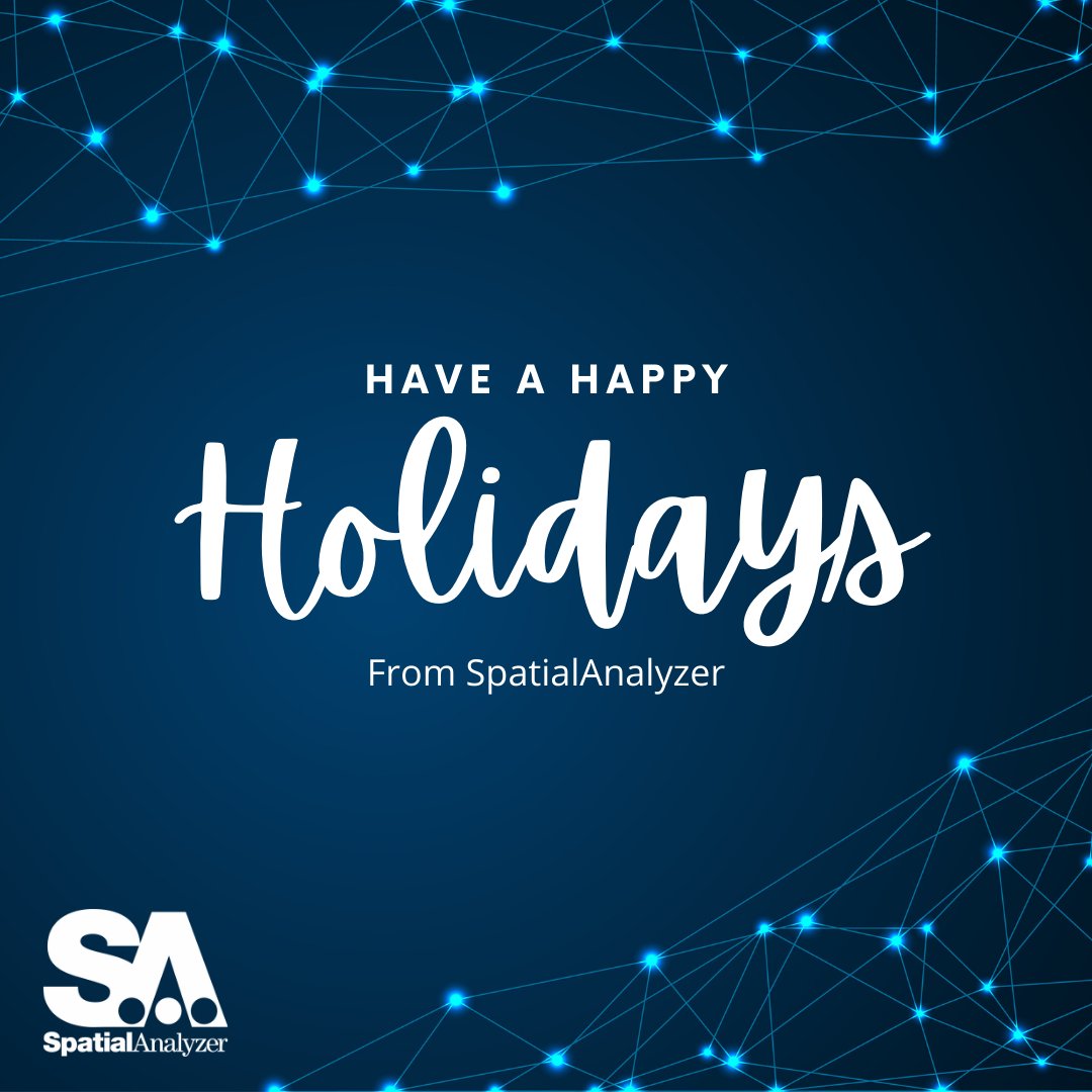 SpatialAnalyzer's tweet image. Happy Holidays everyone! 2021 was a great year for SA and it's community! So many new features including customizable ribbon menus that have hopefully made your work more efficient! We are looking forward to 2022!