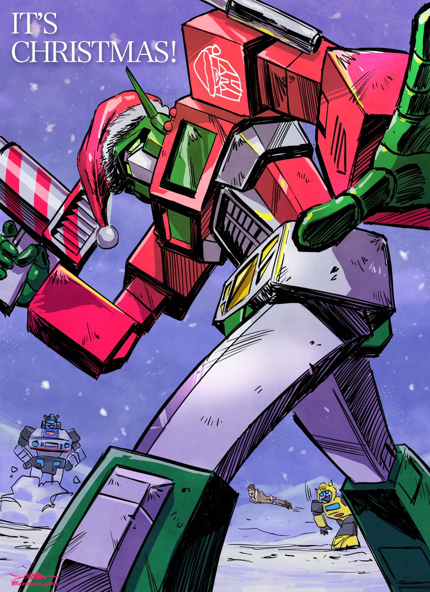 「MERRY CHRISTMAS EVERYONE! #Transformers 」|安國一将 Kazumasa Yasukuniのイラスト