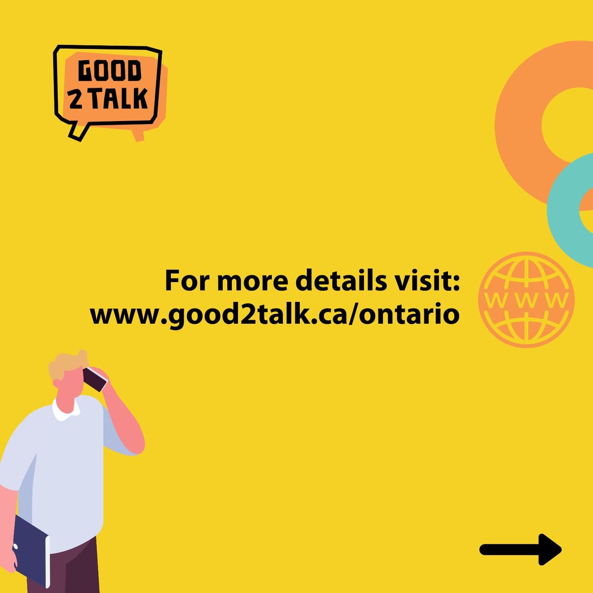 UWHealthyU's tweet photo. Did you know that Good2Talk is available in Mandarin?

#Good2TalkON offers free and confidential phone counselling through Mandarin-speaking interpreters.

Good2Talk is committed to easier access to #mentalhealth services for post-secondary students in Ontario. https://t.co/s5guLsWLlV