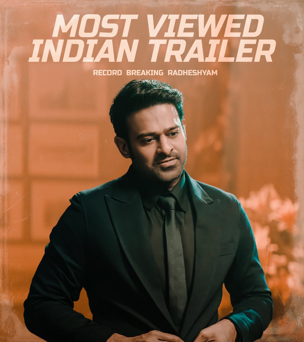 PrabhasRaju's tweet photo. 57.5M+ Youtube Views across all Languages with 1.45M Like in 24 Hours for #RadheyShyamTrailer 🥁 

Most Viewed Indian Trailer! 🔥

#Prabhas
#RadheShyamTrailerMania https://t.co/zs6hB5C6yj