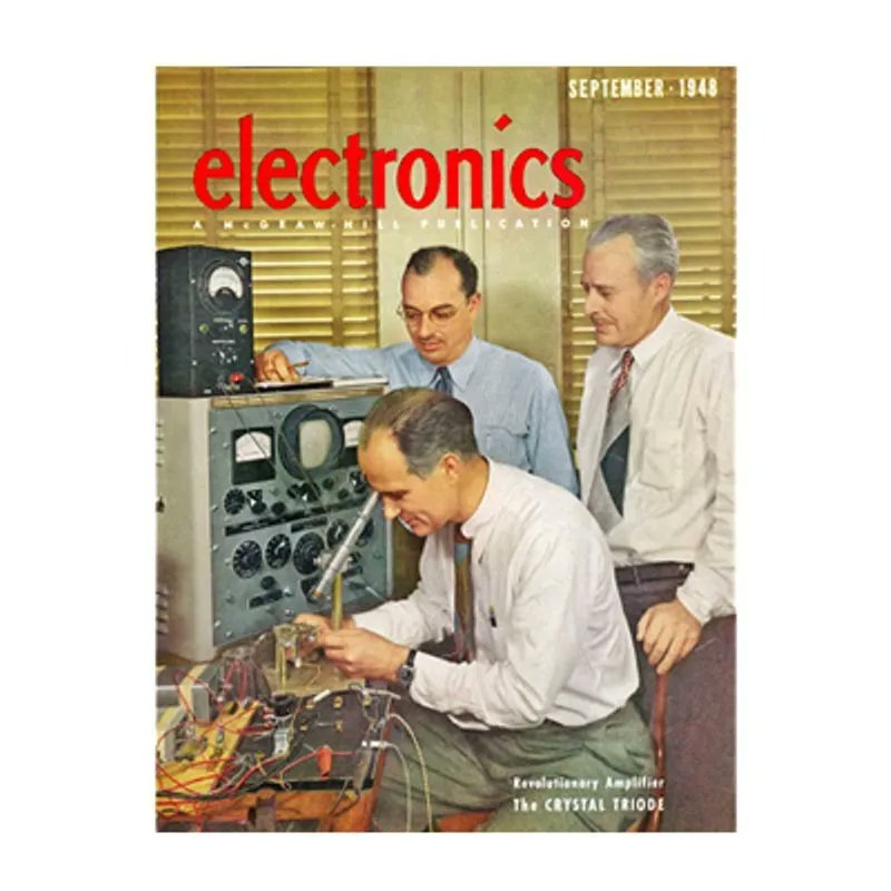 STEMtutoring77's tweet photo. This Day in Engineering History:

Dec. 24, 1947: The point-contact transistor, invented days earlier by American physicists John Bardeen, Walter H. Brattain, and William Shockley, was presented to Bell Labs management. 

#engineers

professionalengineeringclub@gmail.com https://t.co/TgdIVsj176