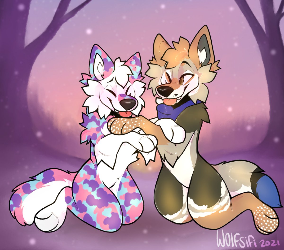 FurTheGalaxy's tweet photo. Merry Christmas @Latrus7 :3 ❄️🎄

Art done by the wonderful @wolfsifi ! It's so amazing, thanks again! :3 https://t.co/UZBWHn2fN8