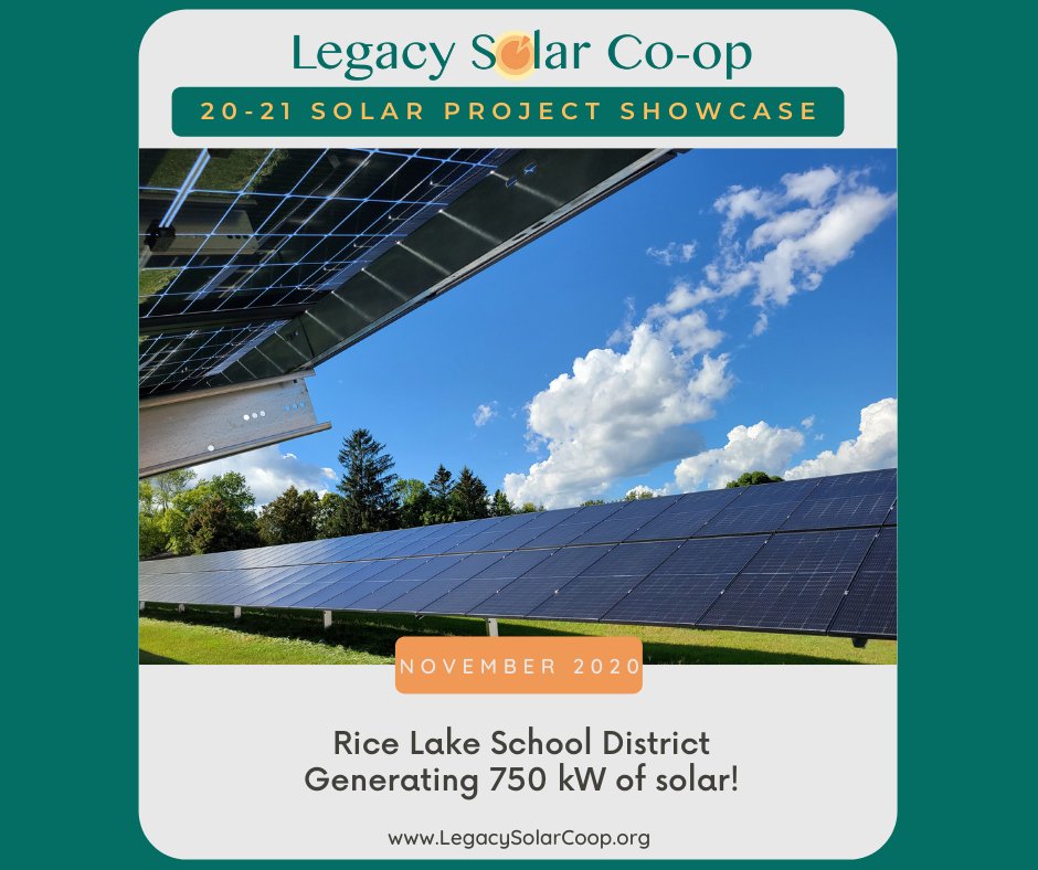 ☀️ The solar arrays installed for the Rice Lake School District by Carlson Electric have the capacity to generate about 956,000 kW-hours of electricity annually. At full capacity this system could save the district $75,000 in energy bill savings!☀️ <a href="/carlson_llc/">GoSolarWI</a>