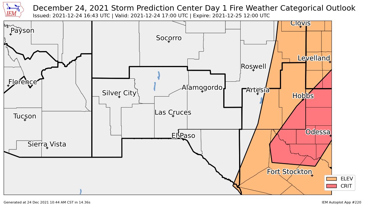 RT @iembot_epz: SPC issues Day 1 Elevated Fire Weather Risk at Dec 24, 16:43z for EPZ https://t.co/6EH85UoEeD https://t.co/X5IaNZ3Gp7