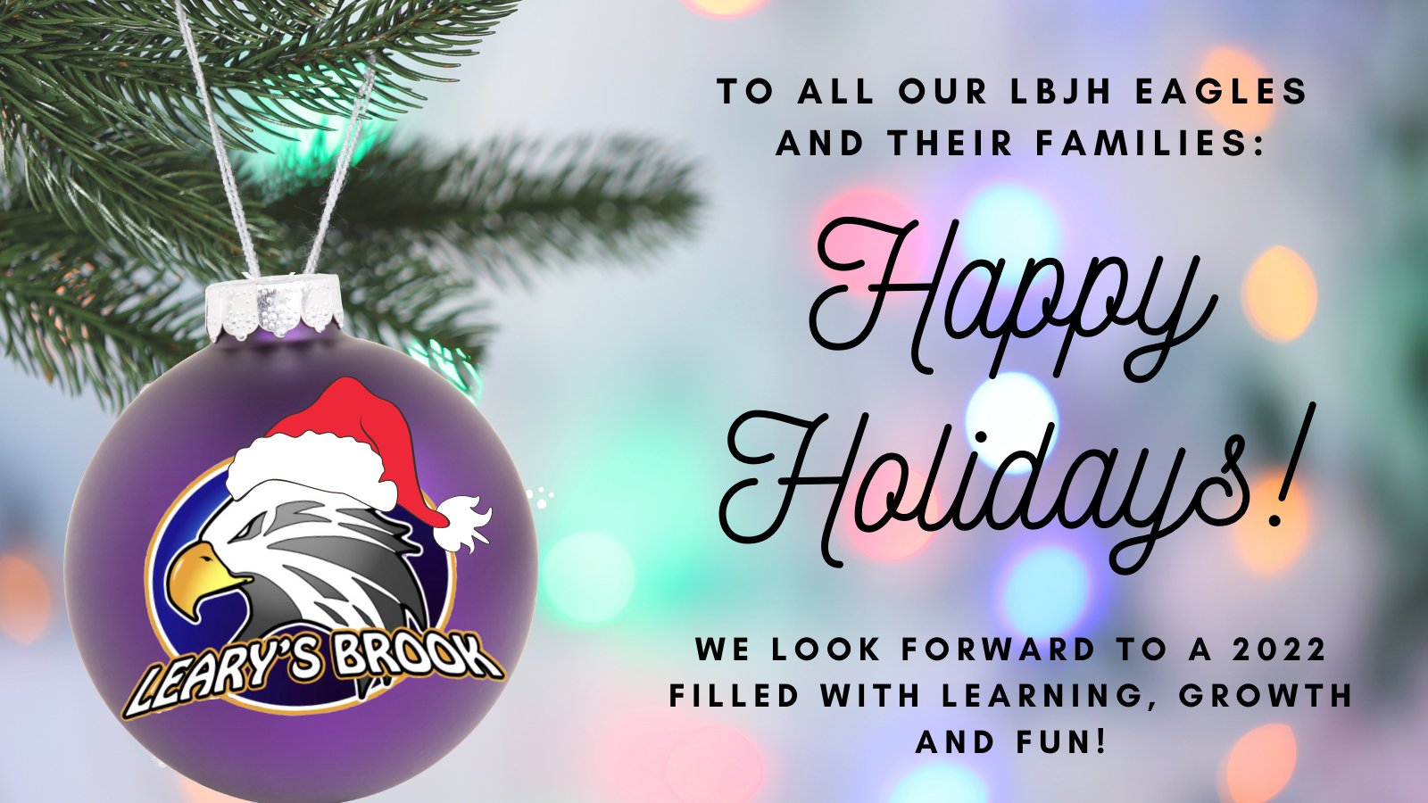 Eagles Christmas Eve 2022 Leary's Brook Jr High On Twitter: "Wishing All Our @Learysbrook Eagles And  Their Families A Very Happy Holidays! Https://T.co/Gjuxuzygwh" / Twitter