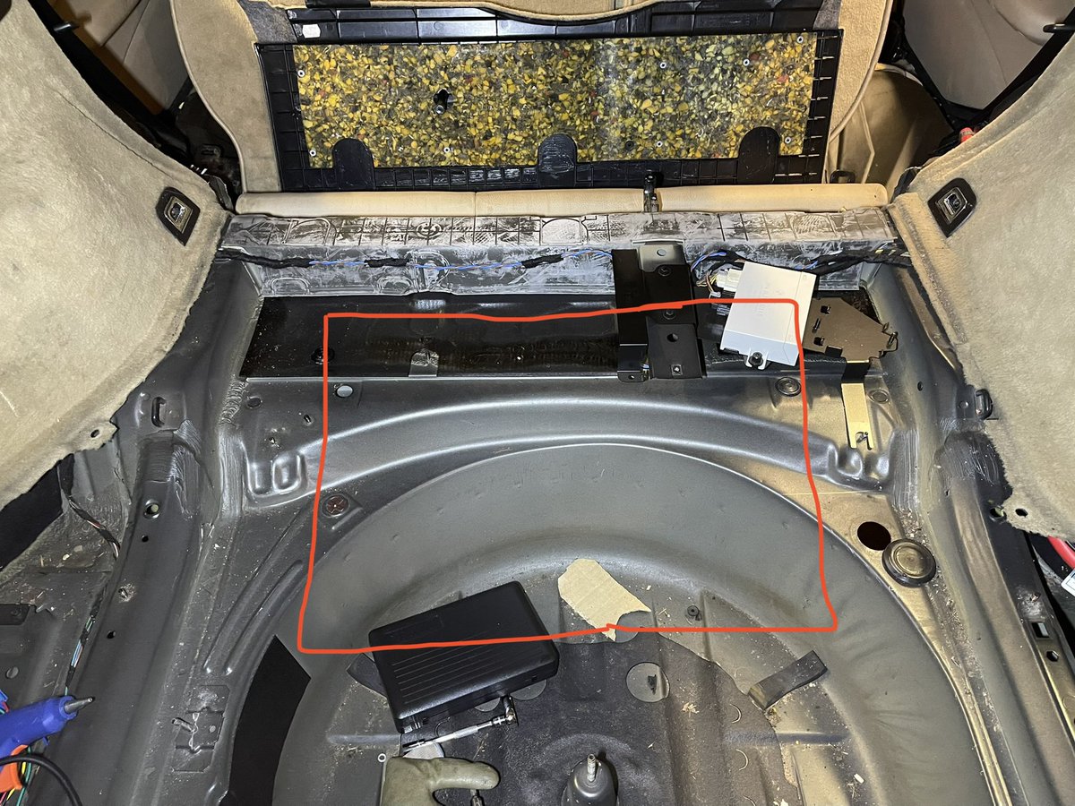 DZTe_'s tweet photo. Looks like I’ll need a this sized hole to fit the Tesla drive unit in. Otherwise I’ll have 5cm ground clearance

Anyone know if there are any repercussions MOT wise for doing so? https://t.co/lzRns0ETpt