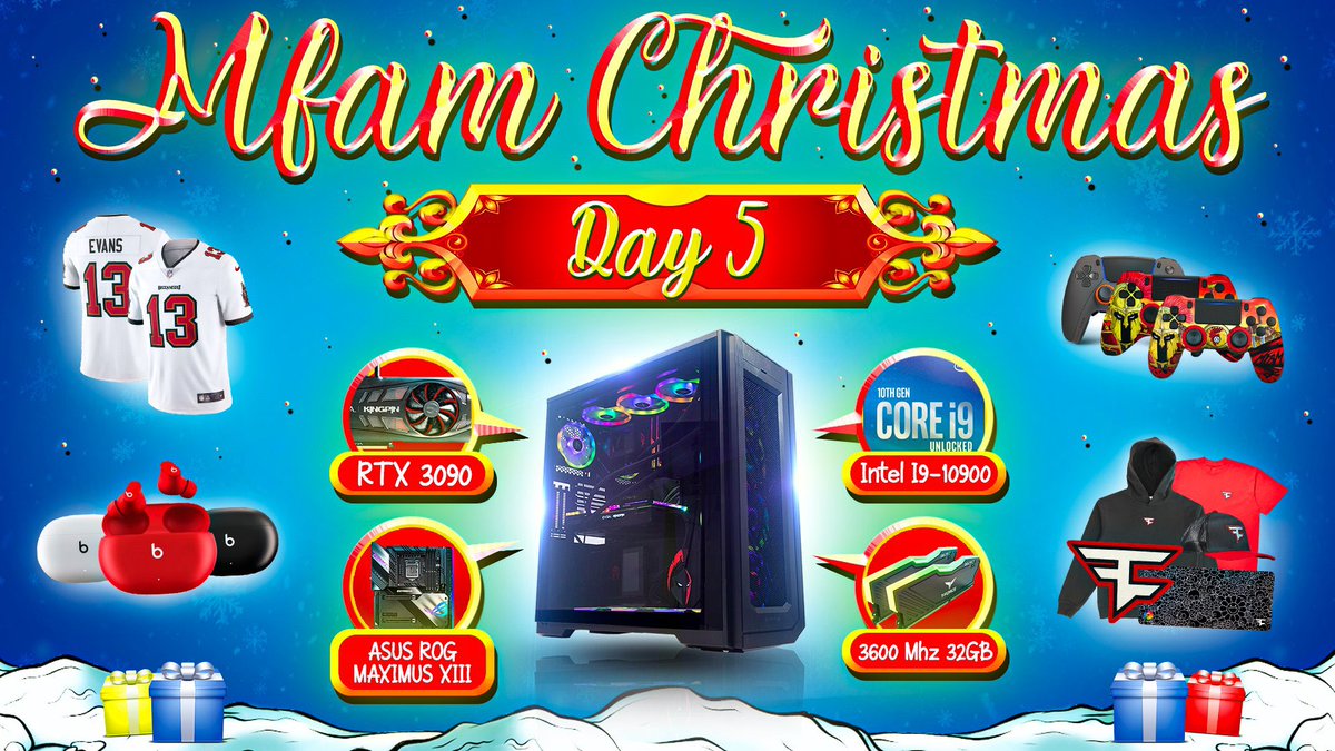 NICKMERCS's tweet photo. Good afternoon 🎅🏼

Last day of MFAM Christmas! Gonna be a super short stream, have dinner with the family. Get in there quick! Trust me we save the best for last. Happy holidays 🎄🎁⭐️

https://t.co/Etk8WeG3Wa 
#MFAM | #FaZeUp https://t.co/RBfwMXKFYa