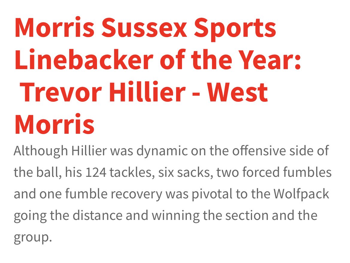 TrvorH850's tweet photo. Honored to be named Morris Sussex linebacker of the year! https://t.co/UopPEHgGbh