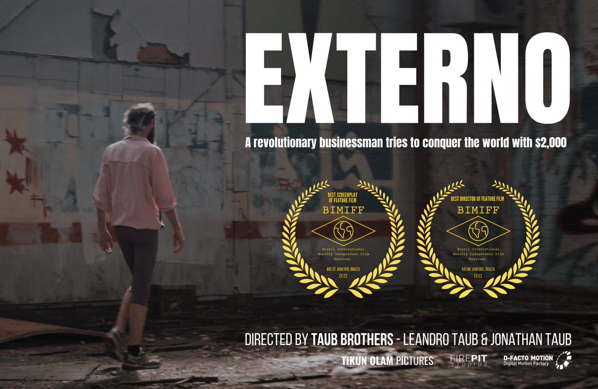 LeandroTaub's tweet photo. We are very happy to share with you that EXTERNO Won two awards at the BIMIFF from Rio de Janeiro (Brazil):
🏆 Best Director of Feature Film: Taub Brothers
🏆 Best Screenplay of Feature Film: Leandro Taub
Thank you so much for this recognition!
#Externo #TaubBrothers #BIMIFF https://t.co/oA0j6Is1Gy