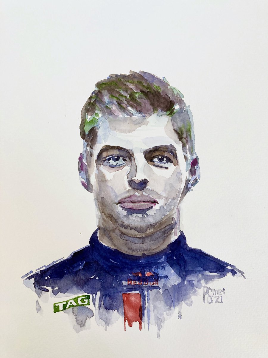 #maxverstappen #aquarellen #peterstolkkunst.nl