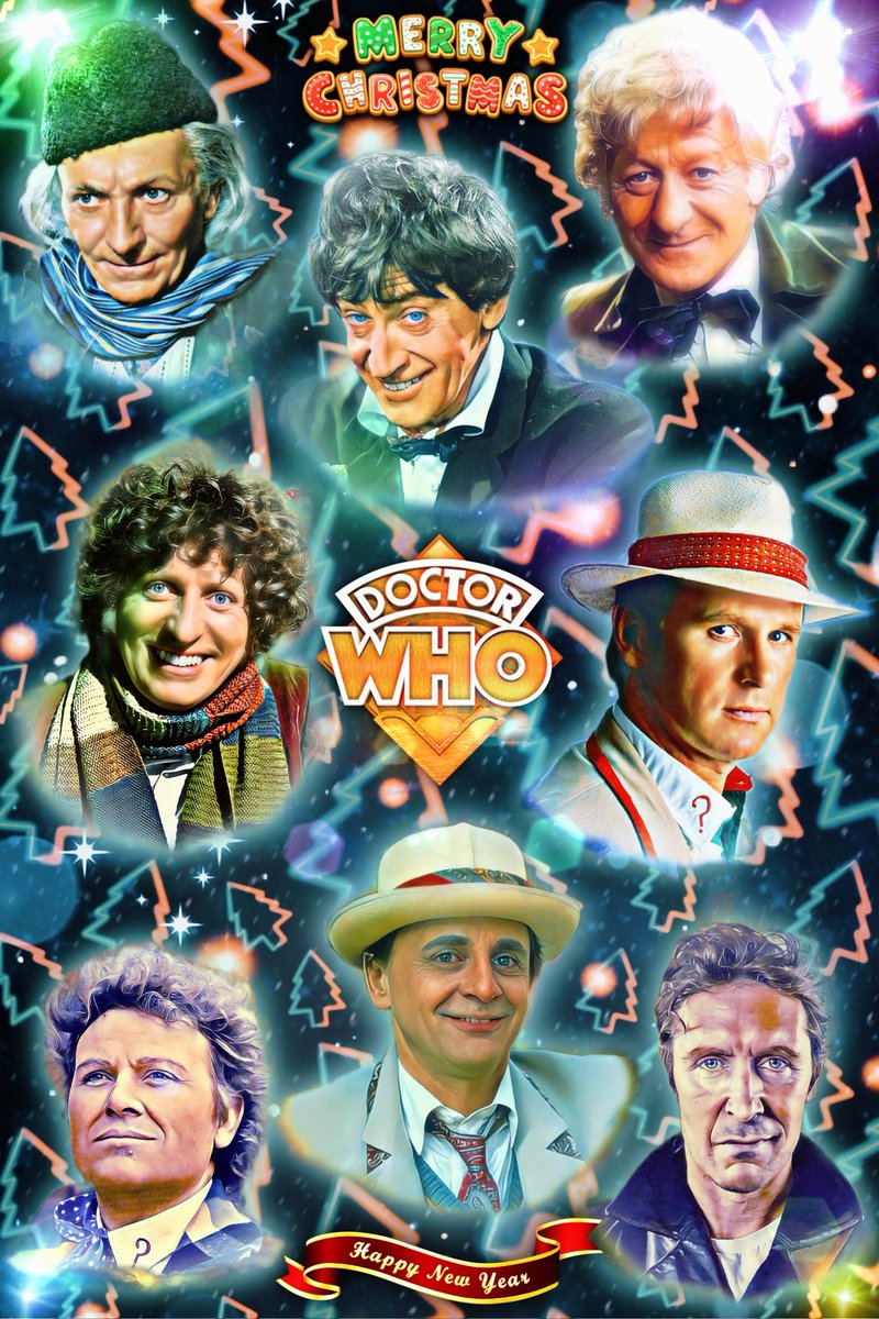 TNThorne1970's tweet photo. Have a 'Classic' Celebration Everyone this Christmas & New Year and take care of yourselves & each other. #MerryChristmas #NewYear #DoctorWho #ClassicDoctorWho #EightDoctors https://t.co/DPLlYSzIM8