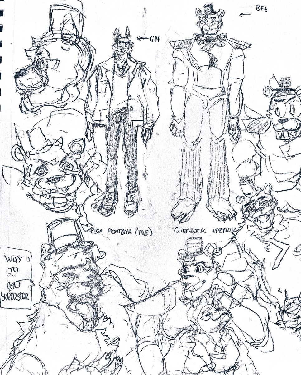 [Slight NSFW] Watched a FNAF Lore Video and doodled this while listening. I’m still a bit confused by it all. 

Character is Freddy Fazbear from #FNAF Security Breach