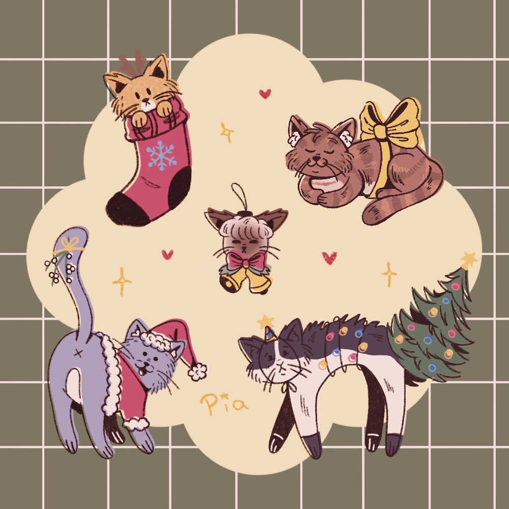 piapi__'s tweet photo. merry cat-mas 🎄🎁🐈🐱

#merrychristmas #cats #arttwt https://t.co/fqoAdiICcO
