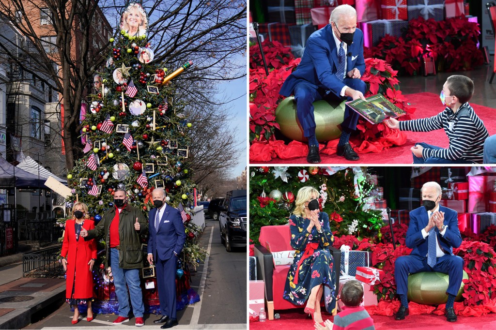 FlorianaDC's tweet photo. The Bidens make surprise Christmas Eve visit to DC children’s hospital and our #TeacherTree! https://t.co/rsXKPOVa2p https://t.co/GUAcCk9wHV