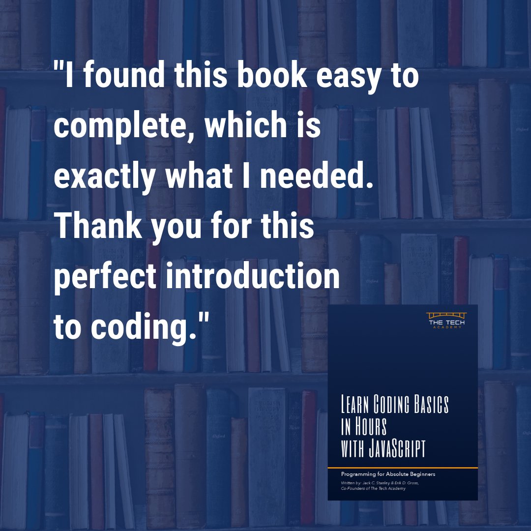TheTechAcad's tweet image. Check out this Amazon review!

This book serves as a perfect introduction to computer programming for anyone. This book utilizes JavaScript, one of the most popular programming languages!

Get your copy here: bit.ly/TTAjs

#js #learncode #codingbook #thetechacademy