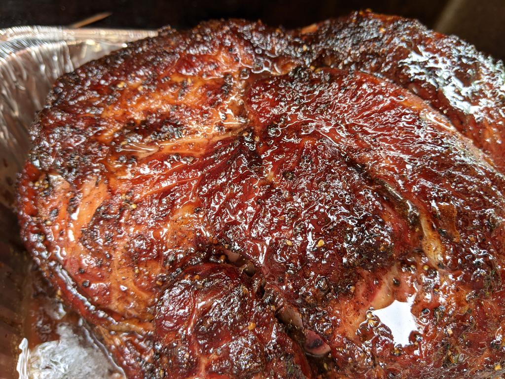 Last TheRigBBQ.com holiday order just picked up! Somehow... I had an extra prime rib for me to snack on...😉 Just lucky I guess! #holidayturkey #holidayprimerib #holidayham #holidaybrisket